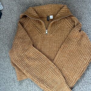H&M Rib-Knit Half Zip Sweater